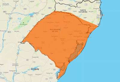 PERIGO: Rio Grande do Sul em alerta de tempestade
